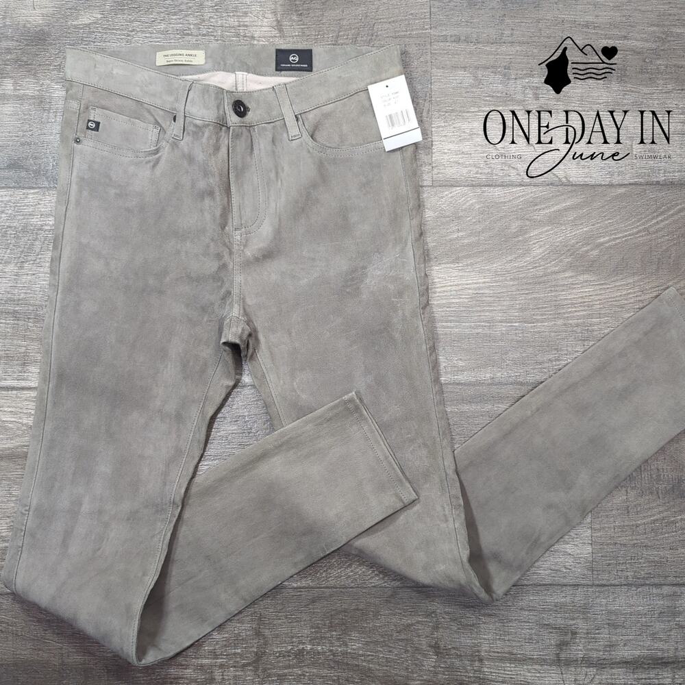 AG Adriano Goldschmied The Legging Ankle Faux Suede Skinny Jeans NWT Size 27 (4)